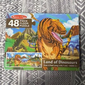 Melissa & Doug Dinosaur Adventure Floor Puzzle - Vibrant Orange and Green